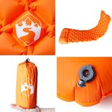 vidaXL - Kampeermatras - met - kussen - opblaasbaar - 1-persoons - oranje