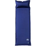 vidaXL Kampeermatras met kussen zelfopblazend 1-persoons marineblauw