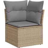 vidaXL 8-delige Loungeset met kussens poly rattan beige