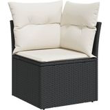 vidaXL 11-delige Loungeset met kussens poly rattan zwart