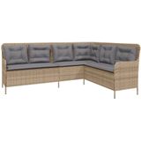 Vidaxl - 2-tlg. Garten-Sofagarnitur mit Kissen Beige Poly Rattan