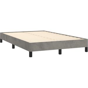 vidaXL Boxspring - Lichtgrijs - Fluweel - Inclusief Pocketvering Matras