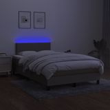 vidaXL Boxspringbett mit Matratze & LED Taupe 120x190 cm Stoff