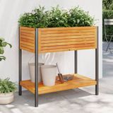 Pflanzkübel mit Ablage 80x45x80 cm Massivholz Akazie und Stahl Vidaxl