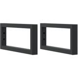 vidaXL Wandbeugels - Staal - Zwart - 2 Stuks - Rechthoekig