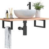 vidaXL Wandbeugels - Staal - Zwart - 2 Stuks - Rechthoekig