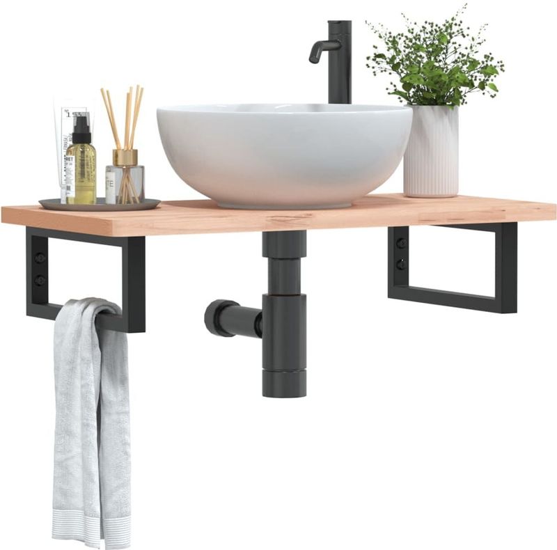 vidaXL Wandbeugels - Staal - Zwart - 2 Stuks - Rechthoekig