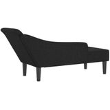Chaiselongue mit Kissen Schwarz Stoff Vidaxl