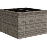 vidaXL - 2-delige - Loungeset - met - kussens - poly - rattan - en - glas - grijs