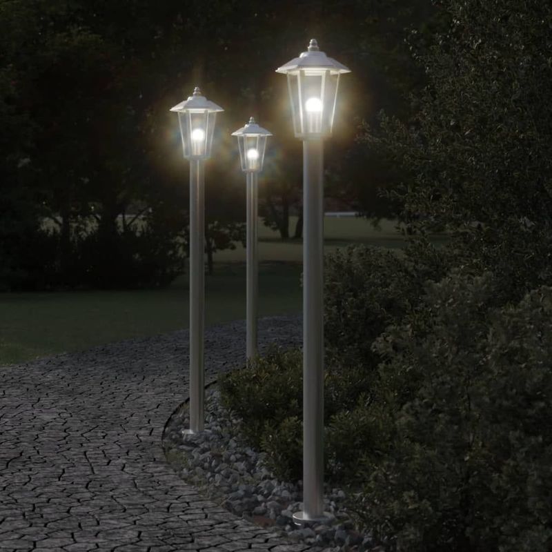 Vidaxl - Wegeleuchten 3 Stk. Silbern 120 cm Edelstahl