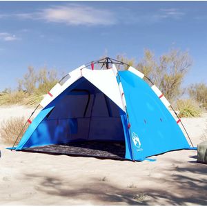 vidaXL - Strandtent - 3-persoons - waterdicht - snelontgrendeling - azuurblauw