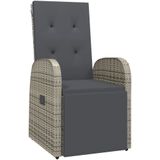 vidaXL - 11-delige - Tuinset - met - kussens - poly - rattan - grijs