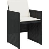 vidaXL - 17-delige - Tuinset - met - kussens - poly - rattan - zwart