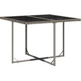 vidaXL 11-delige Tuinset met kussens poly rattan grijs