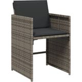 vidaXL 9-delige Tuinset met kussens poly rattan grijs