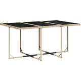 vidaXL 11-tlg. Garten-Essgruppe mit Kissen Beige Poly Rattan