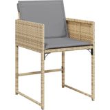 vidaXL - 11-delige - Tuinset - met - kussens - poly - rattan - gemengd - beige