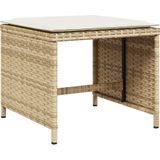vidaXL 9-tlg. Garten-Essgruppe mit Kissen Beige Poly Rattan