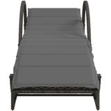 vidaXL - Ligbedden - 2 - st - met - kussens - poly - rattan - grijs