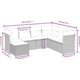 vidaXL 7-delige Loungeset met kussens poly rattan grijs