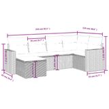 vidaXL - 6-delige - Loungeset - met - kussens - poly - rattan - lichtgrijs