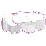 vidaXL 7-delige Loungeset met kussens poly rattan beige