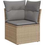 vidaXL - 8-delige - Loungeset - met - kussens - poly - rattan - beige