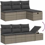 vidaXL - 8-delige - Loungeset - met - kussens - poly - rattan - grijs