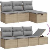 vidaXL - 8-delige - Loungeset - met - kussens - poly - rattan - beige