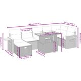 vidaXL - 8-delige - Loungeset - met - kussens - poly - rattan - beige