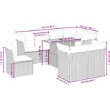 vidaXL - 9-delige - Loungeset - met - kussens - poly - rattan - beige