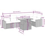 vidaXL - 7-delige - Loungeset - met - kussens - poly - rattan - beige