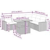 vidaXL 7-delige Loungeset met kussens poly rattan beige