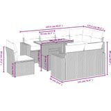 vidaXL - 9-delige - Loungeset - met - kussens - poly - rattan - zwart