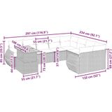 vidaXL - 10-delige - Loungeset - met - kussens - poly - rattan - beige