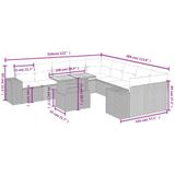 vidaXL - 11-delige - Loungeset - met - kussens - poly - rattan - zwart