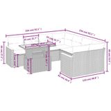vidaXL 9-delige Loungeset met kussens poly rattan zwart