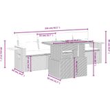 vidaXL - 5-delige - Loungeset - met - kussens - poly - rattan - beige