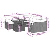 vidaXL - 9-delige - Loungeset - met - kussens - poly - rattan - zwart