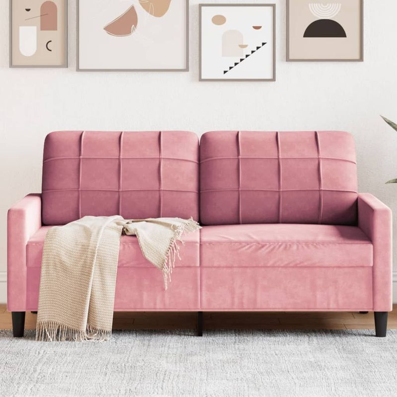 2-Sitzer-Sofa Rosa 140 cm Samt vidaXL