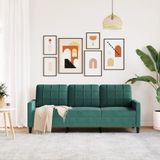 vidaXL - Driezitsbank - 180 - cm - fluweel - donkergroen