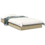 vidaXL Bettgestell ohne Matratze Sonoma-Eiche 75x190 cm Holzwerkstoff