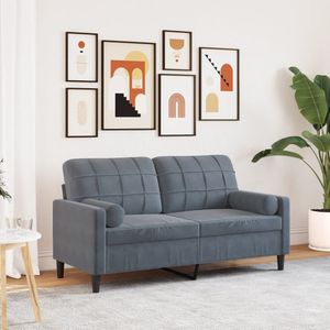 Vidaxl - 2-Sitzer-Sofa mit Zierkissen Dunkelgrau 140 cm Samt