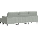 Vidaxl - 3-Sitzer-Sofa mit Hocker Hellgrau 210 cm Samt