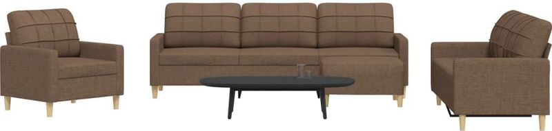 Vidaxl - 4-tlg. Sofagarnitur mit Fußhocker Braun Stoff