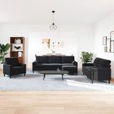 vidaXL - 4-delige - Loungeset - met - kussens - en - bolsters - fluweel - zwart