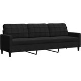 vidaXL - 4-delige - Loungeset - met - kussens - en - bolsters - fluweel - zwart