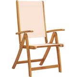 vidaXL - Tuinstoelen - inklapbaar - 8 - st - massief - acaciahout - en - textileen