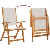 vidaXL - Tuinstoelen - inklapbaar - 6 - st - massief - acaciahout - en - textileen
