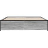 vidaXL Bedframe bewerkt hout metaal grijs sonoma eiken 180x200 cm
